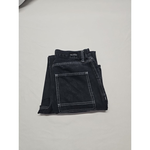 Rsq Y2k Baggy Mens Dark Black Denim Jeans Size 26x30 Carpenter - Picture 2 of 15